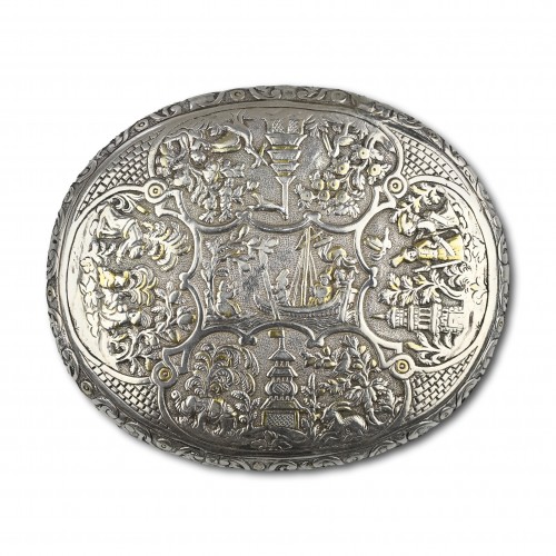 Early 18th century Partially fire gilt silver snuff box - Objects of Vertu Style 