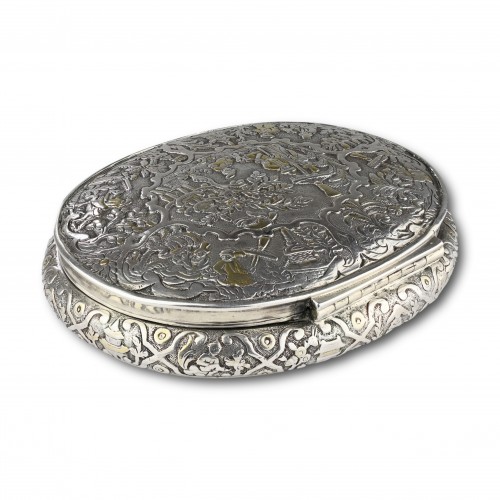 Antiquités - Early 18th century Partially fire gilt silver snuff box