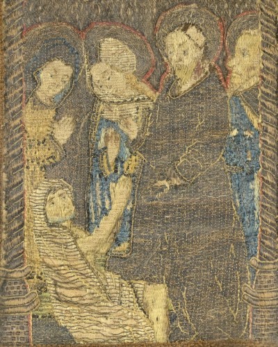 XVIe siècle et avant - Panneaux d'orfroi avec le Christ guérissant les malades et l'adoration des bergers