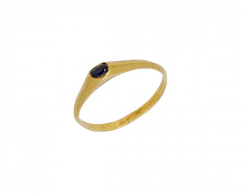 Medieval gold sapphire stirrup ring