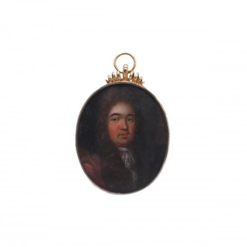 Portrait miniature d'un gentilhomme, dernier quart du XVIIe siècle