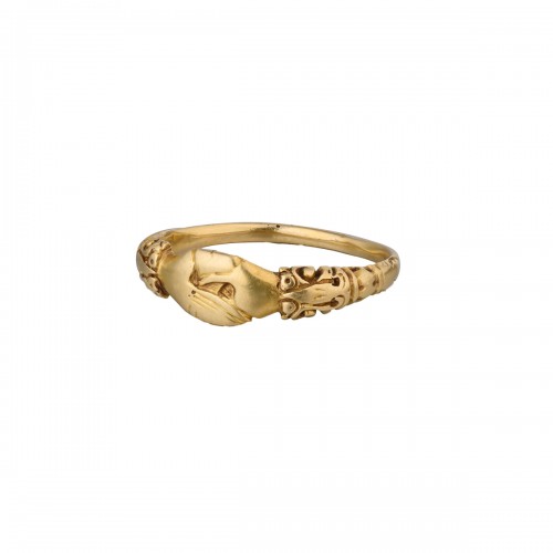 High carat gold fede ring. Probably English, late 16th / early 17th century