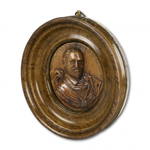 Decorative Objects  - Framed fruitwood relief of Rudolf II, Holy Roman Emperor (c.1552 - 1612).