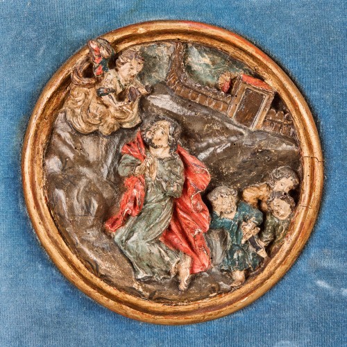 Nine wooden roundels from a Rosary Altar, Southern Germany 16th century. - Religious Antiques Style 