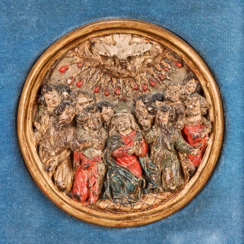 <= 16th century - Nine wooden roundels from a Rosary Altar, Southern Germany 16th century.