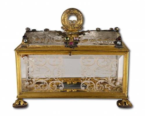 Coffret en cristal de roche et bronze doré attribué à l'atelier de Giovanni Battista Metellino. - Matthew Holder