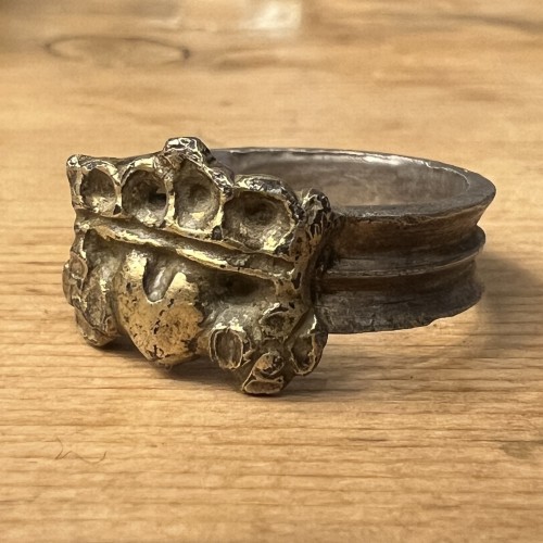 Bijouterie, Joaillerie  - Bague de fiançailles en argent doré XVe siècle