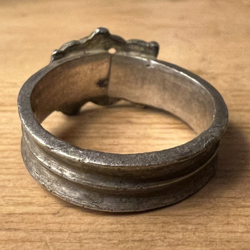 XIe au XVe siècle - Bague de fiançailles en argent doré XVe siècle