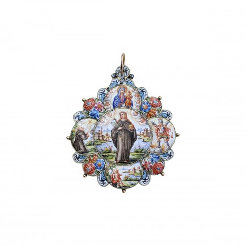 Grand pendentif en or et émail, Sicile XVIIe siècle