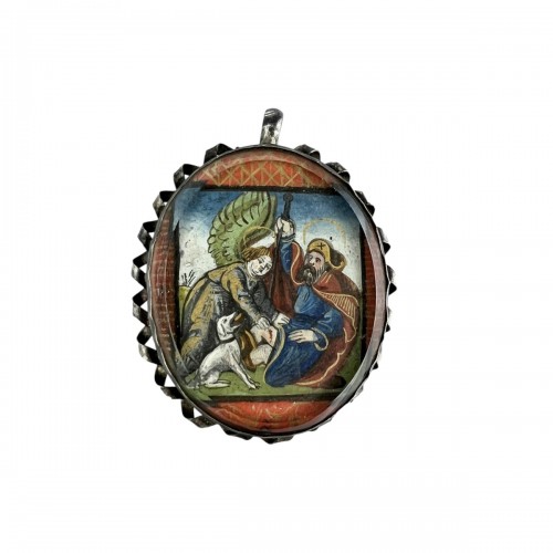 Silver pendant with an illuminated miniature, France 16th century