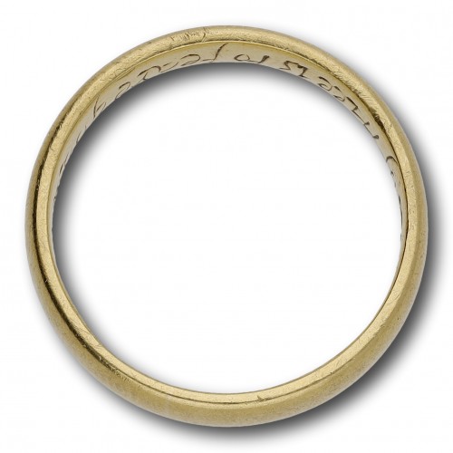 Bague "posy ring" en or avec inscription « All I desire of you is to fear God and love » - Matthew Holder