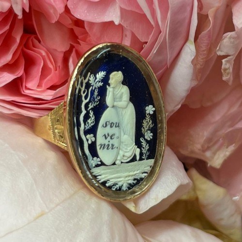 Micro carving souvenir ring, France late 18th century - 