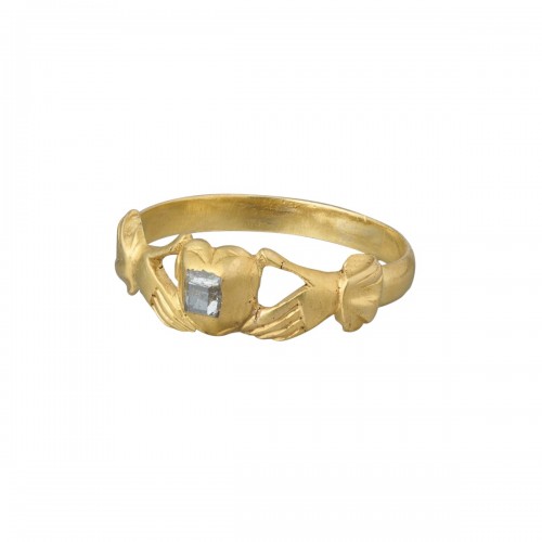 Diamond set gold betrothal ring Dutch mid 17th century