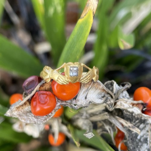  - Diamond set gold betrothal ring Dutch mid 17th century