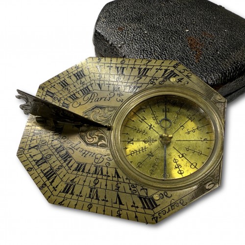 Butterfield pocket sundial and compass with original case - Horology Style 