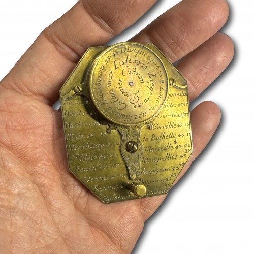 18th century - Butterfield pocket sundial and compass with original case