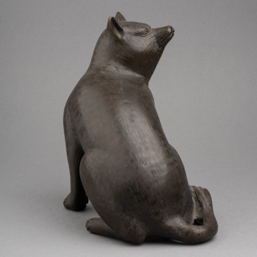 19th century - Bronze – A good model of a Fox, seated, Japan Meiji