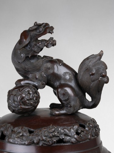 XIXe siècle - Important brûle-parfum encensoir en bronze – Koro Japon MEIJI