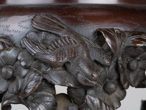 An important tripod bronze incense burner  censer – Koro Japan MEIJI - 