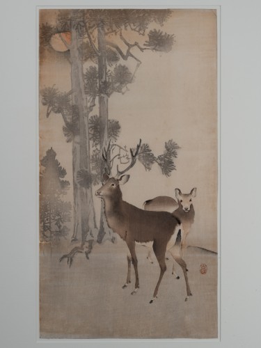 Japanese print Koson Ohara (1877-1845) A Pair of Deer. Japan - Asian Works of Art Style 