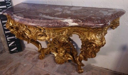 French Regence - Regency period console attributed to Bernard Honoré Turreau known as “Toro”