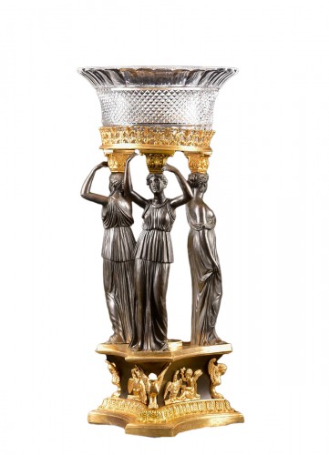 Large Table Centerpiece with three Caryatids
