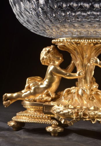 Centre de table Napoléon III en bronze doré et cristal de Baccarat - Mora Antiques