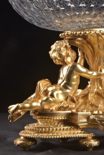 Centre de table Napoléon III en bronze doré et cristal de Baccarat - Napoléon III