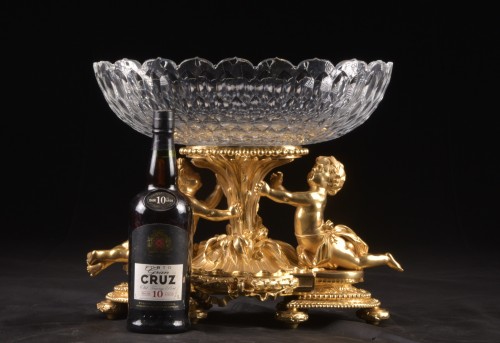 Antiquités - A Large French Napoleon III , Gilt Bronze And Baccarat Crystal, Basket