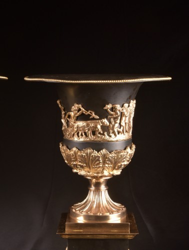 Grande paire d'urnes en bronze fin 19e - Objet de décoration Style Napoléon III