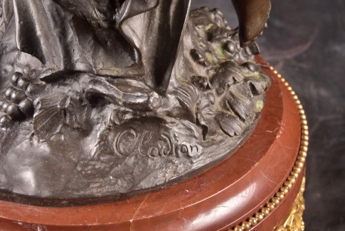 Large Three-piece Clock In Gilded Bronze, Bronze And Marble After Clodion - Napoléon III