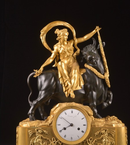 The Abduction of Europe, early 19th century bronze clock - Horology Style Empire