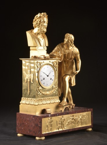 Horology  - Large France Empire clock, signed by Ravrio  (1759-1814) &amp; Mesnil 