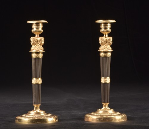 19th century - Pair Of Empire Candlesticks