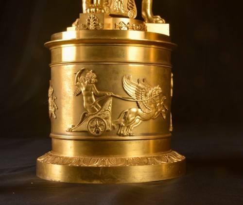 Antiquités - A pair of large gilt-bronze parfum burners, circa 1810 