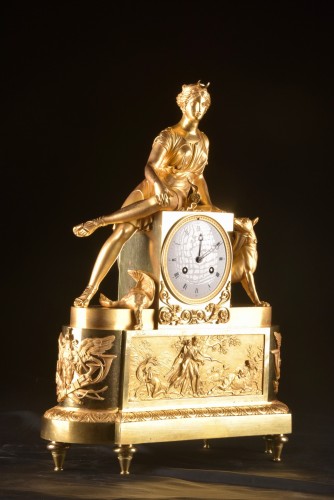 French Empire pendule, with Diana, signed Le Roy (1765-1839) - 