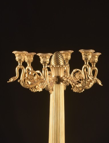 Pair Of Large Empire Candelabra With Six Lights  - Empire