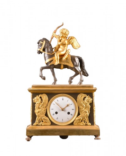 Cupid On Horseback, A Directoire Gilt Bronze Mantel Clock