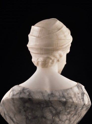 Sculpture  - Guglielmo Pugi (circa 1850-1915), Bust Of A Women With A Turban