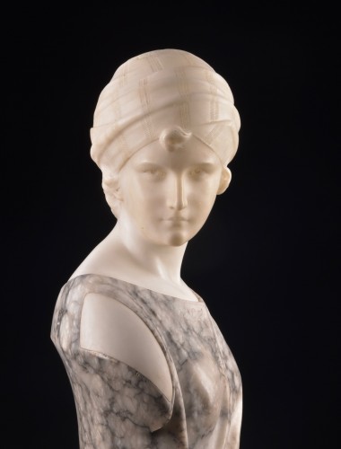 19th century - Guglielmo Pugi (circa 1850-1915), Bust Of A Women With A Turban