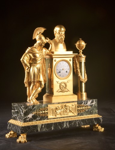 A Early 19th Century French Gilt Bronze Clock - Horology Style Empire