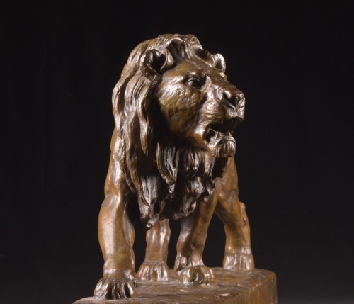 Sculpture Sculpture en Bronze - Lion par Louis Vidal (1831 - 1892) 