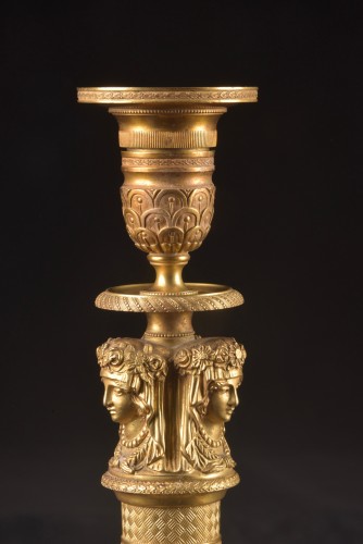 Empire - Pair of Empire Candlesticks, Dated 1816