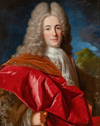 Portrait de Mr de la Roche, attribué à Jean Baptiste Oudry, école française vers 1710 - Tableaux et dessins Style Louis XIV