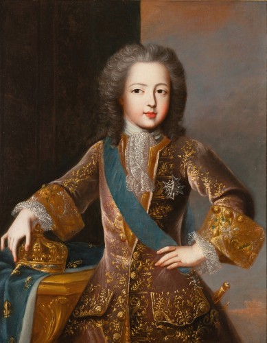 Portrait de Louis XV à l’âge de 10 ans, atelier de Pierre Gobert (1662-1744) - Tableaux et dessins Style Régence