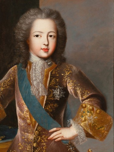 XVIIIe siècle - Portrait de Louis XV à l’âge de 10 ans, atelier de Pierre Gobert (1662-1744)