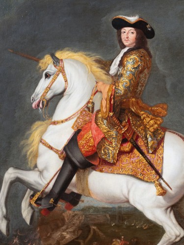 Antiquités - Equestrian portrait of Louis XIV, workshop of René-Antoine Houasse, c. 1690