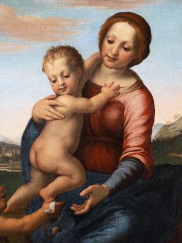 Paintings & Drawings  - 17th century Italian school, The Virgin and Child with St John the Baptist