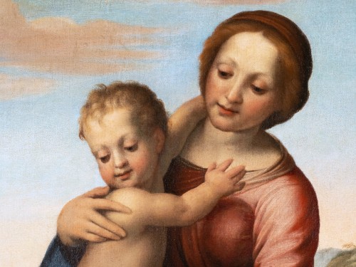 17th century - 17th century Italian school, The Virgin and Child with St John the Baptist