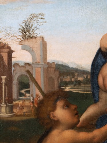  - 17th century Italian school, The Virgin and Child with St John the Baptist